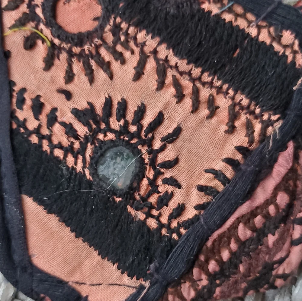 🍄🪬 Free People Boho Embroidered Repurposed vtg banjara hippie Wallet card case